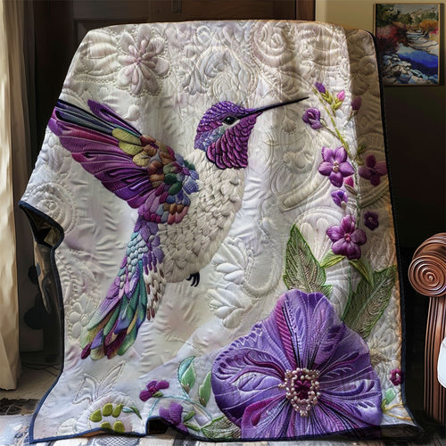 Purple Hummingbird WJ2607024CL Quilt