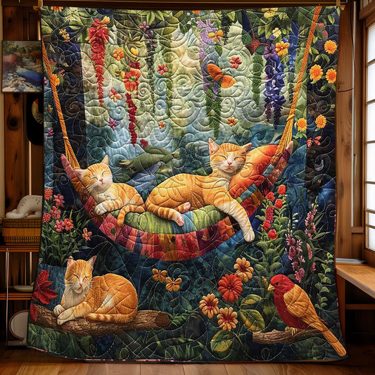 Sleeping Cat In The Garden WJ0509023CL Quilt