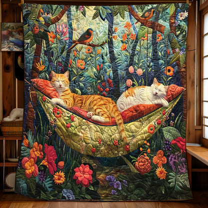 Sleeping Cat In The Garden WJ0609026CL Quilt