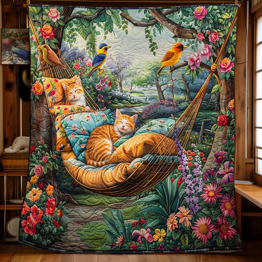 Sleeping Cat In The Garden WJ2708024CL Quilt