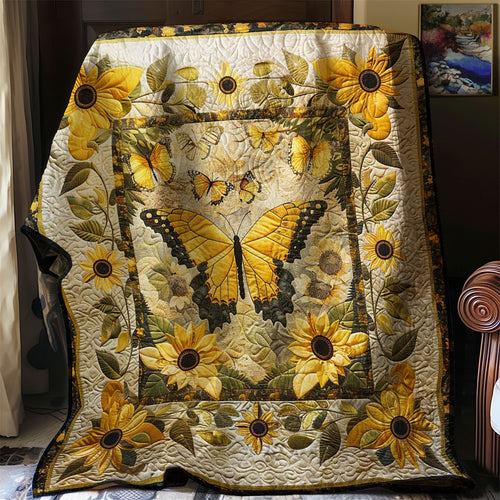 Sunflowers And Butterflies WJ2507026CL Quilt