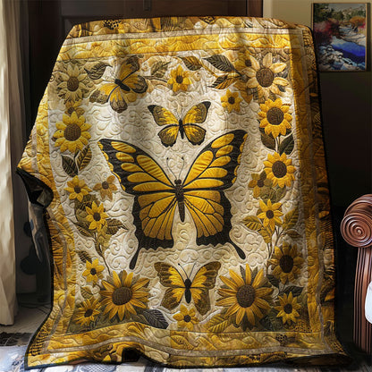 Sunflowers And Butterflies WJ2607034CL Quilt