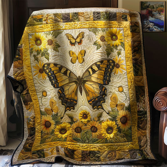 Sunflowers And Butterfly WJ2607037CL Quilt