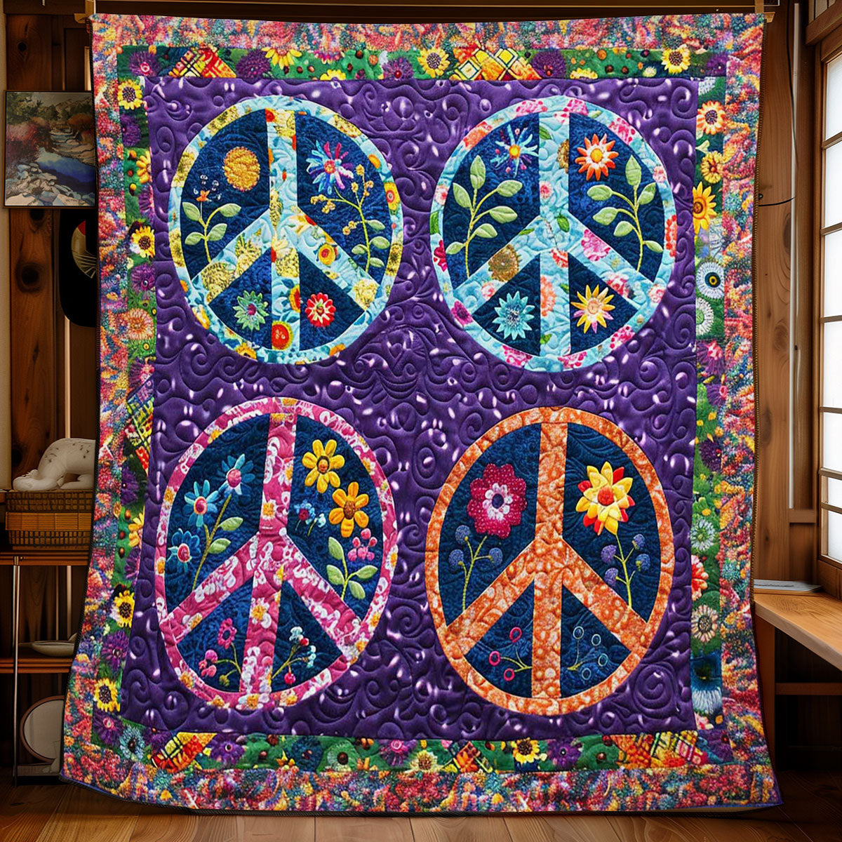 Trippy Hippie Sign WJ0509025CL Quilt