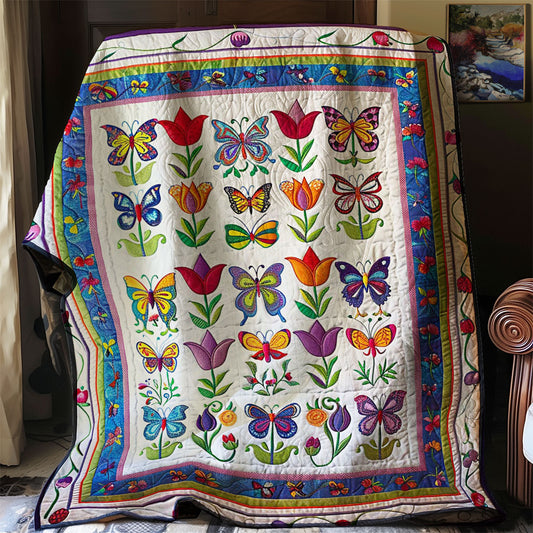 Tulip Butterflies WJ2907041CL Quilt