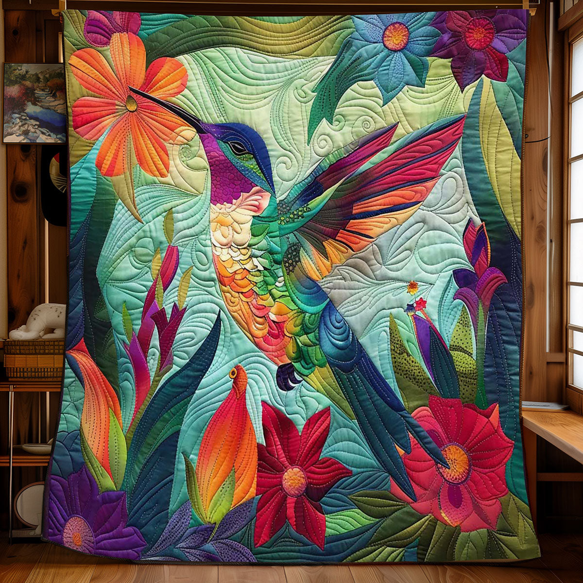 Vibrant Hummingbird WJ2208028CL Quilt