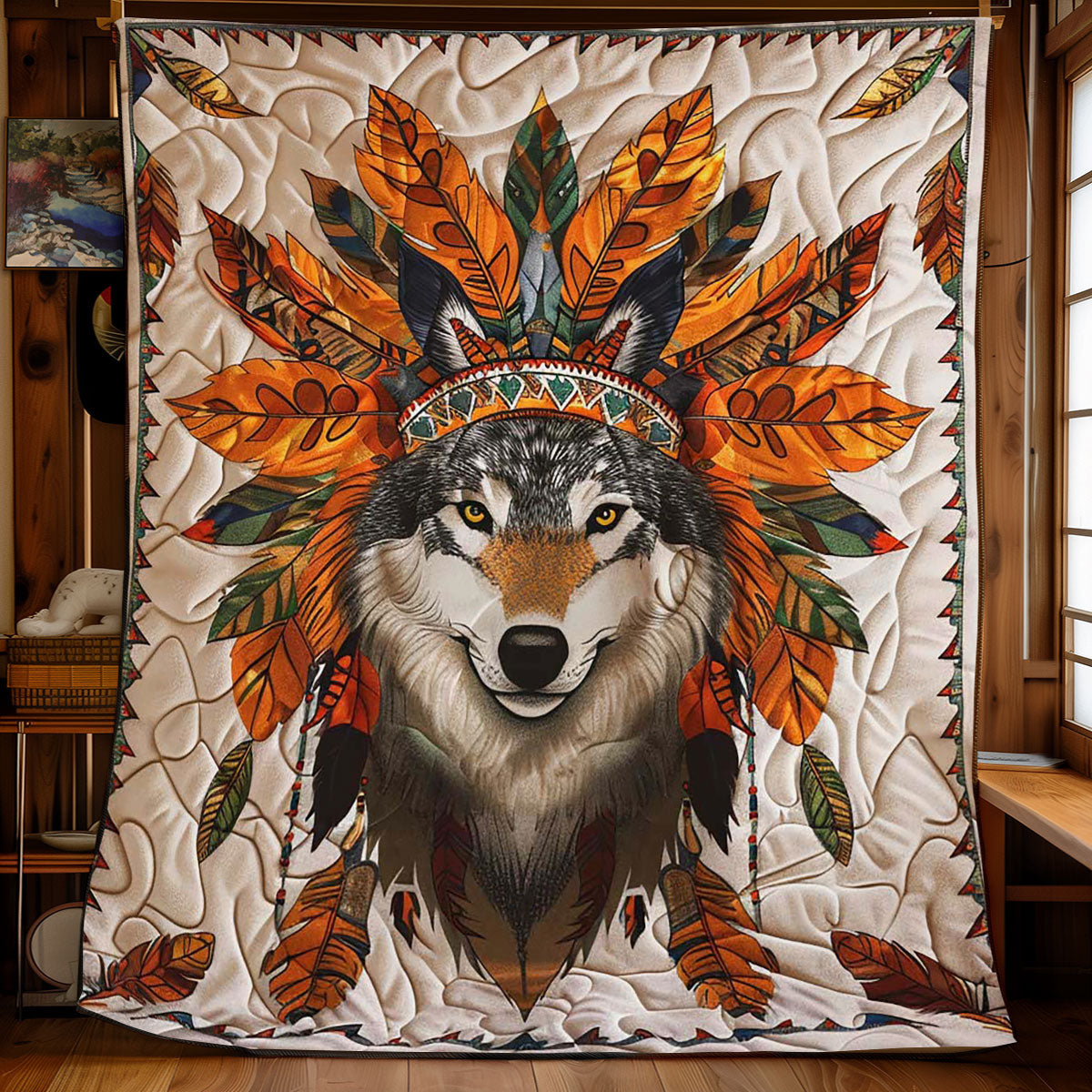 Wolf Native American WJ2008026CL Quilt