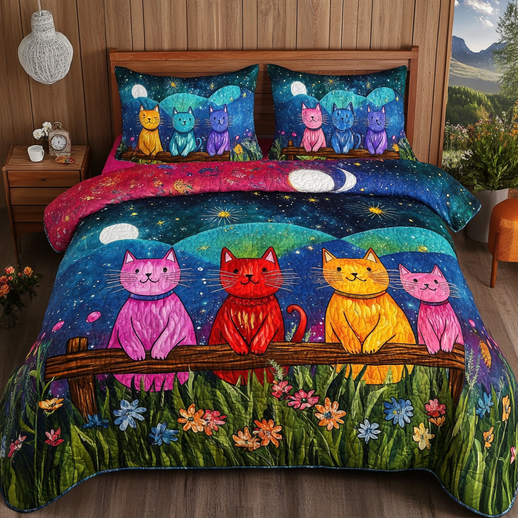 Moonlit Meowscape YR2301037CL Duvet Cover Set