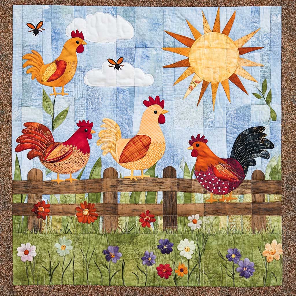 Morning Chickens XR0508038CL Quilt