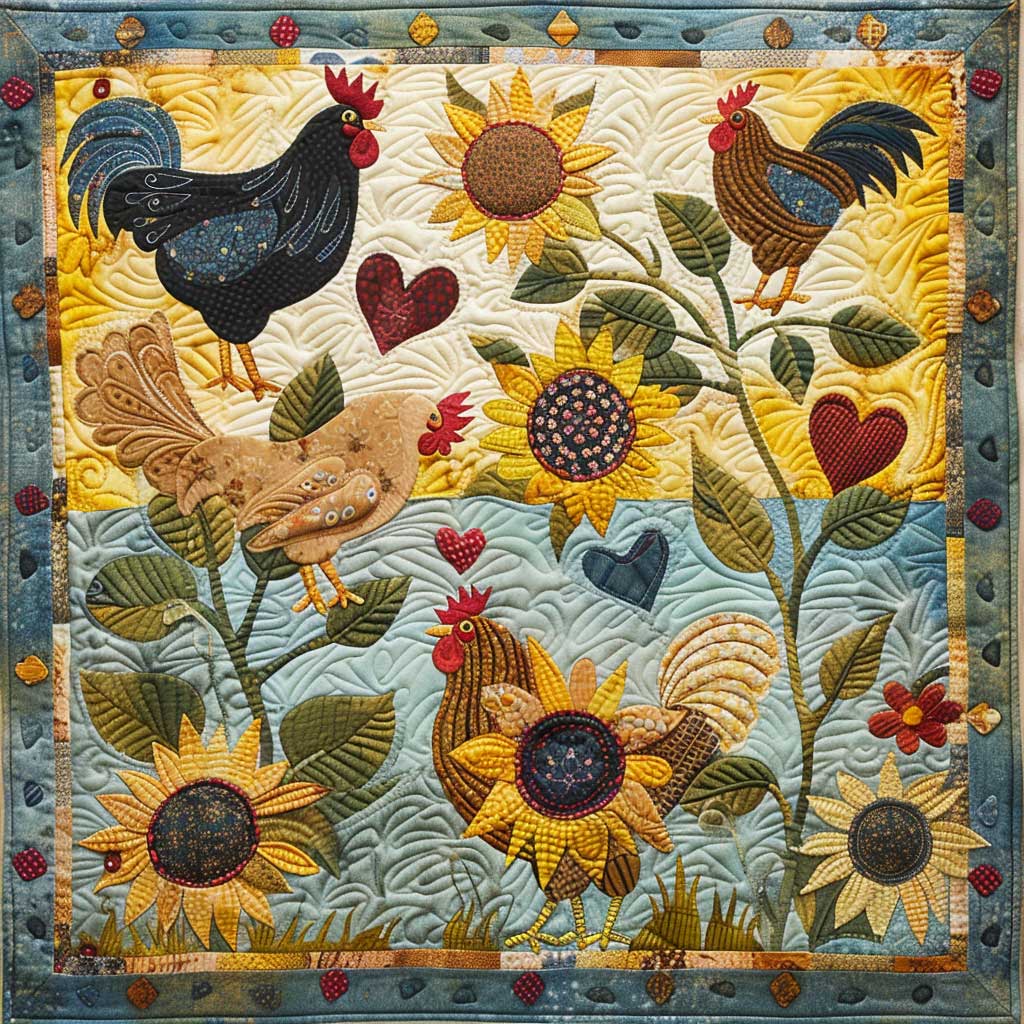 Morning Glory Chickens XR2907014CL Quilt