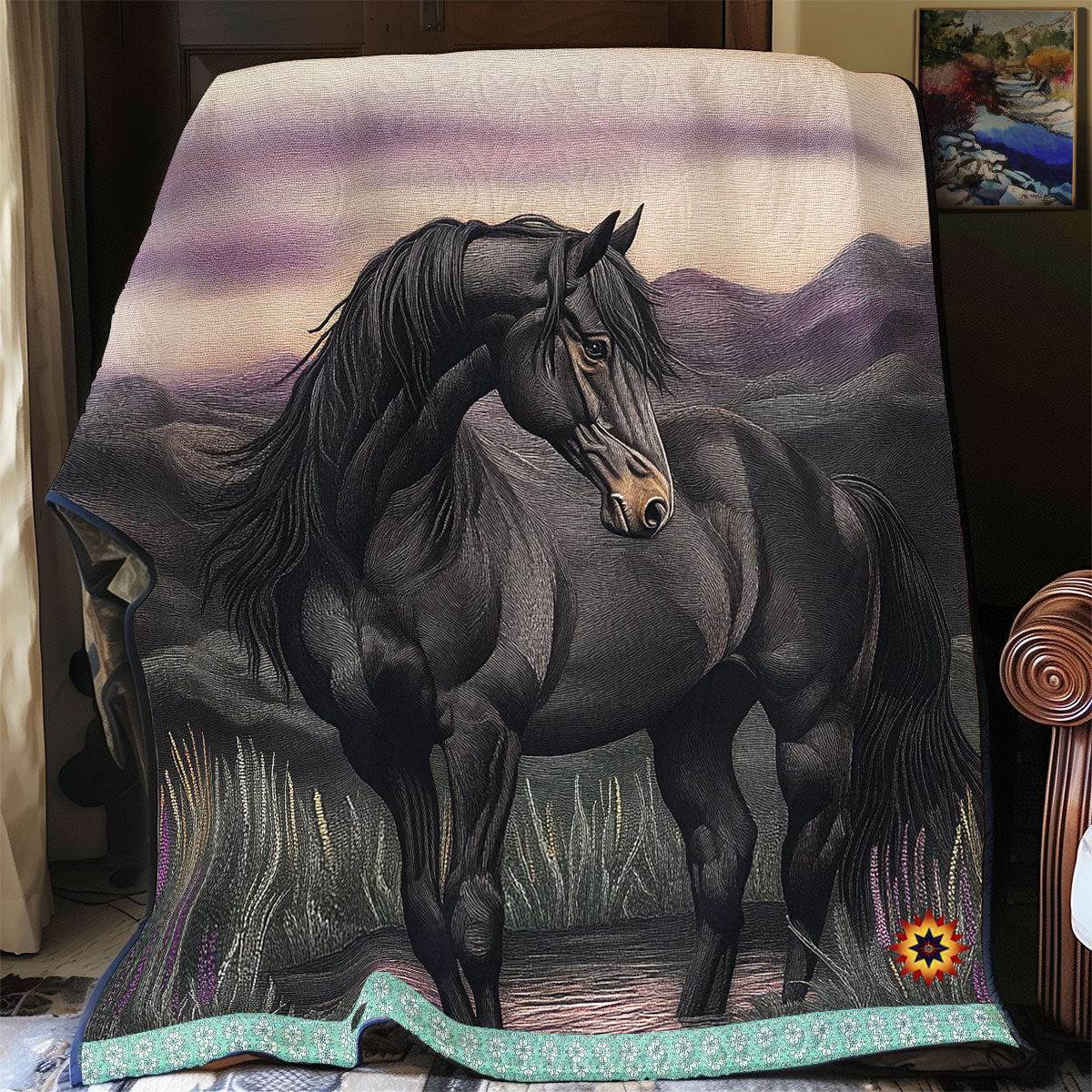 Mysterious Black Horse WU1312027CL Quilt