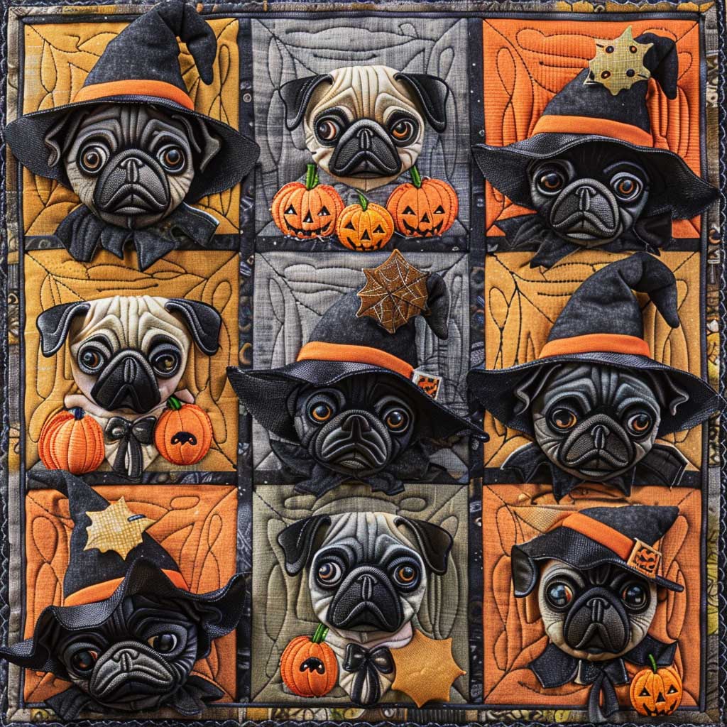 Mystic Pugs XR1908028CL Quilt