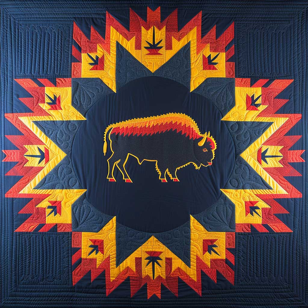 Native American Bison WJ2606012CL Quilt