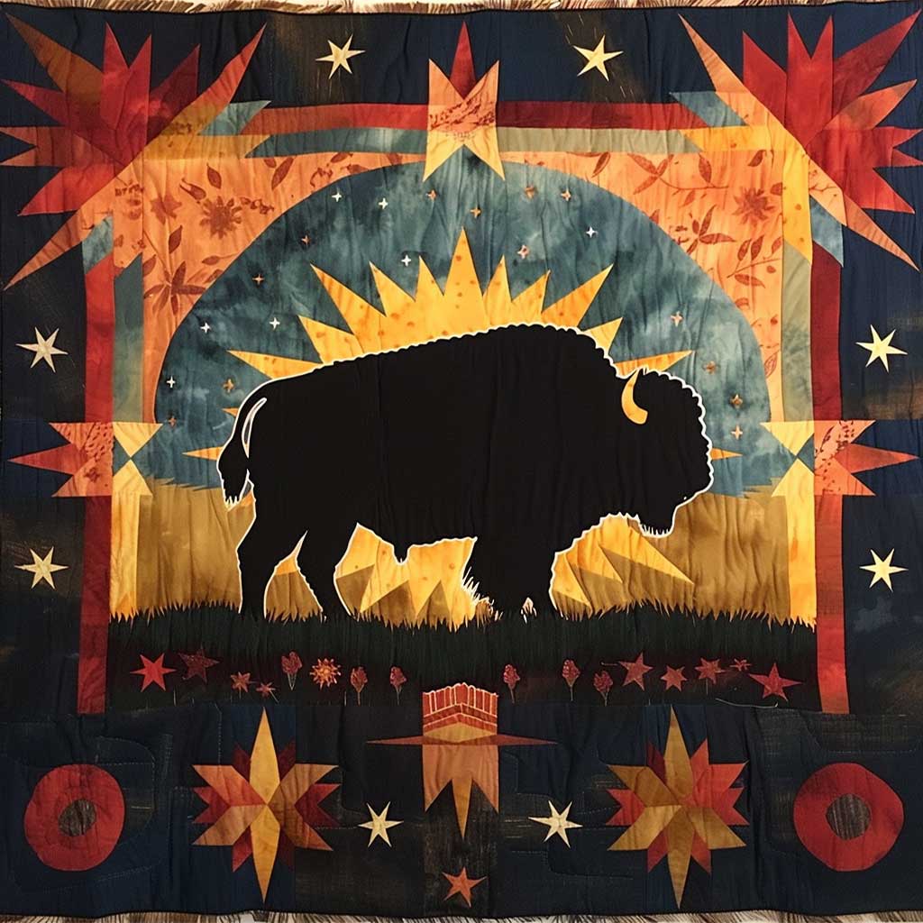 Native American Bison WJ2706012CL Quilt