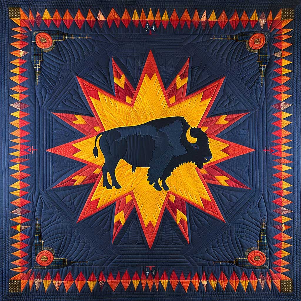 Native American Bison WJ2706014CL Quilt