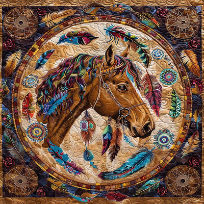 Native American Inspired Horse WJ2106016CL Quilt