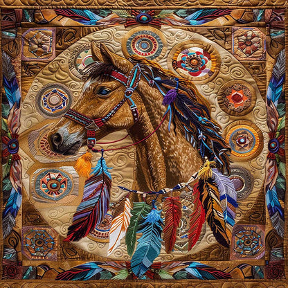 Native American Inspired Horse WJ2106017CL Quilt