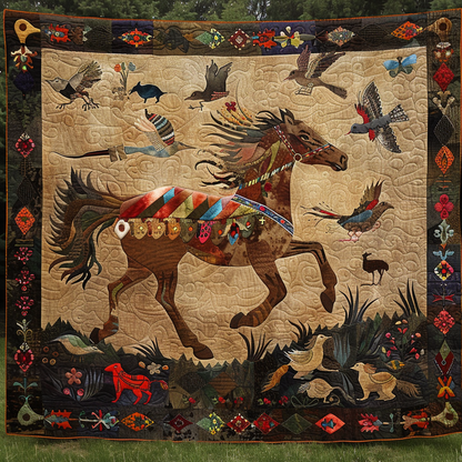 Native American Inspired Horse XR060610CL Quilt