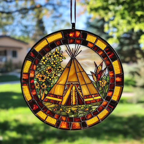 Native American Teepee WU1601017CL Suncatcher