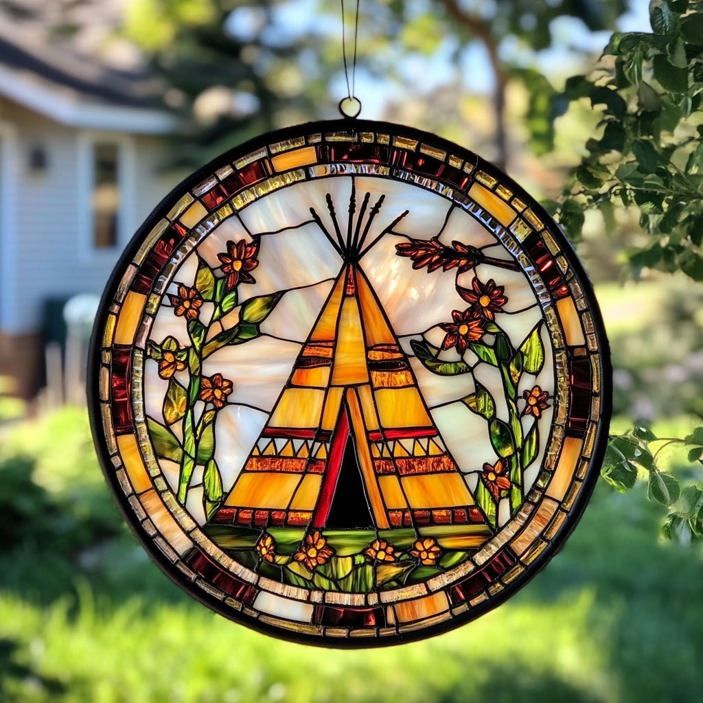 Native American Teepee WU1601018CL Suncatcher