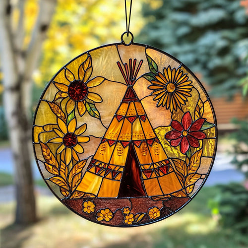Native American Teepee WU1601075CL Suncatcher
