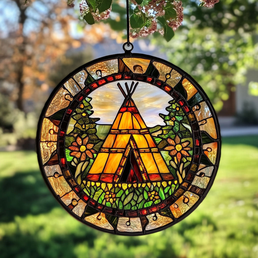 Native American Teepee WU1601076CL Suncatcher