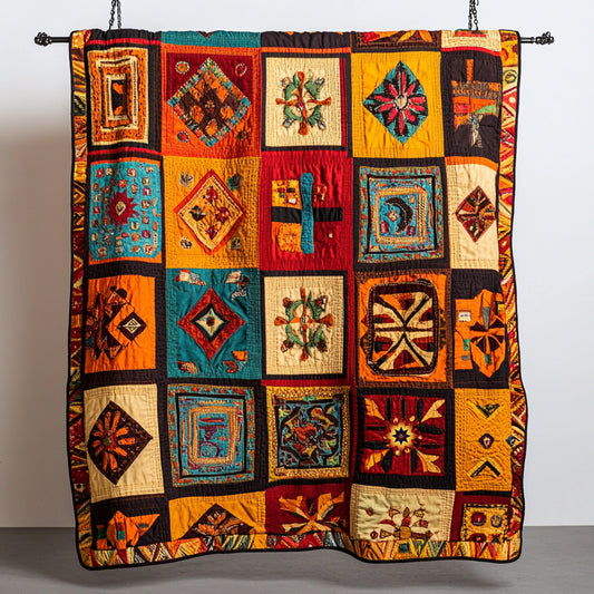 Native American Tribal Patchwork WU0711017CL Quilt