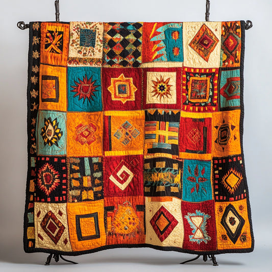 Native American Tribal Patchwork WU0711018CL Quilt