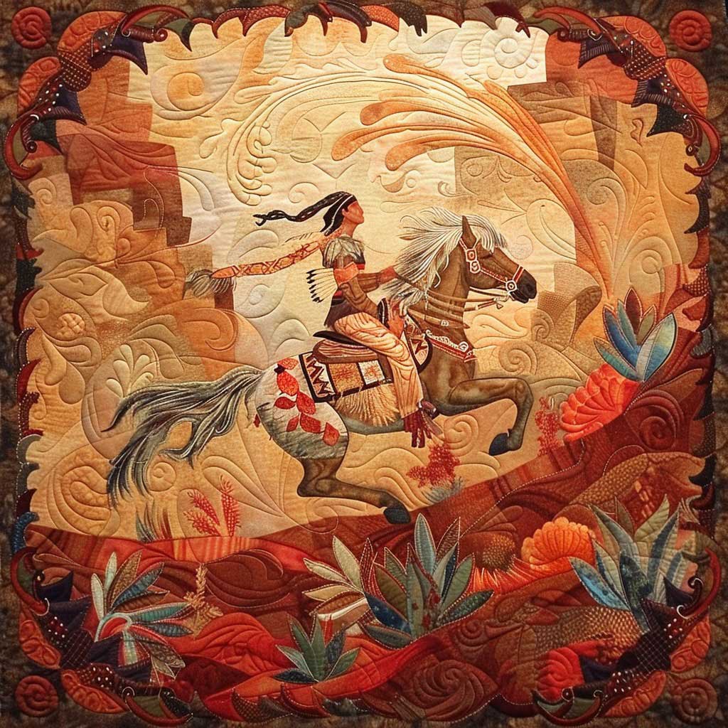 Native American Warrior WM2507001CL Quilt