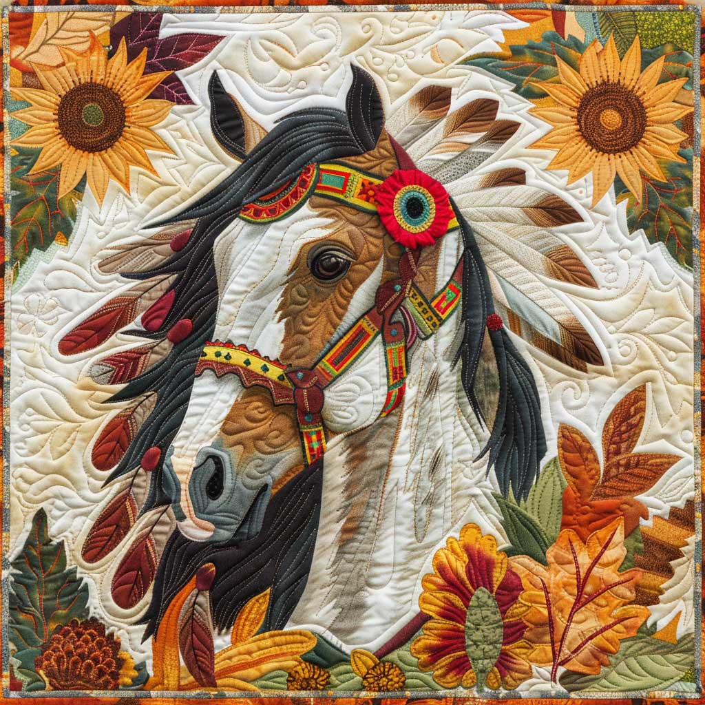 Native Brown Horse WM2607001CL Quilt