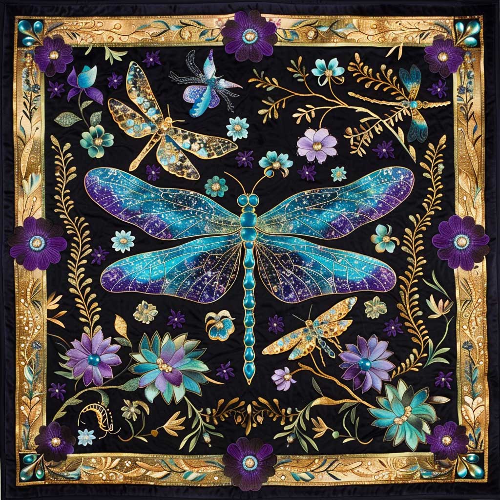 Night Dragonflies XR0207032CL Quilt