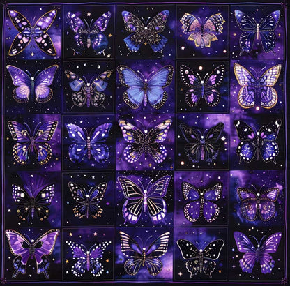 Night Purple Butterflies XR0207001CL Quilt