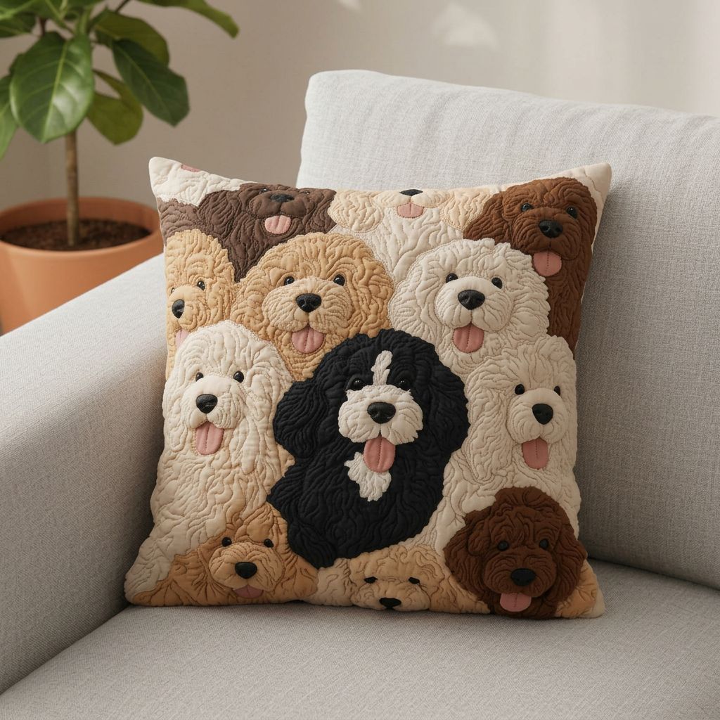 Goldendoodle WJ0303004CL Quilt Pillow Case