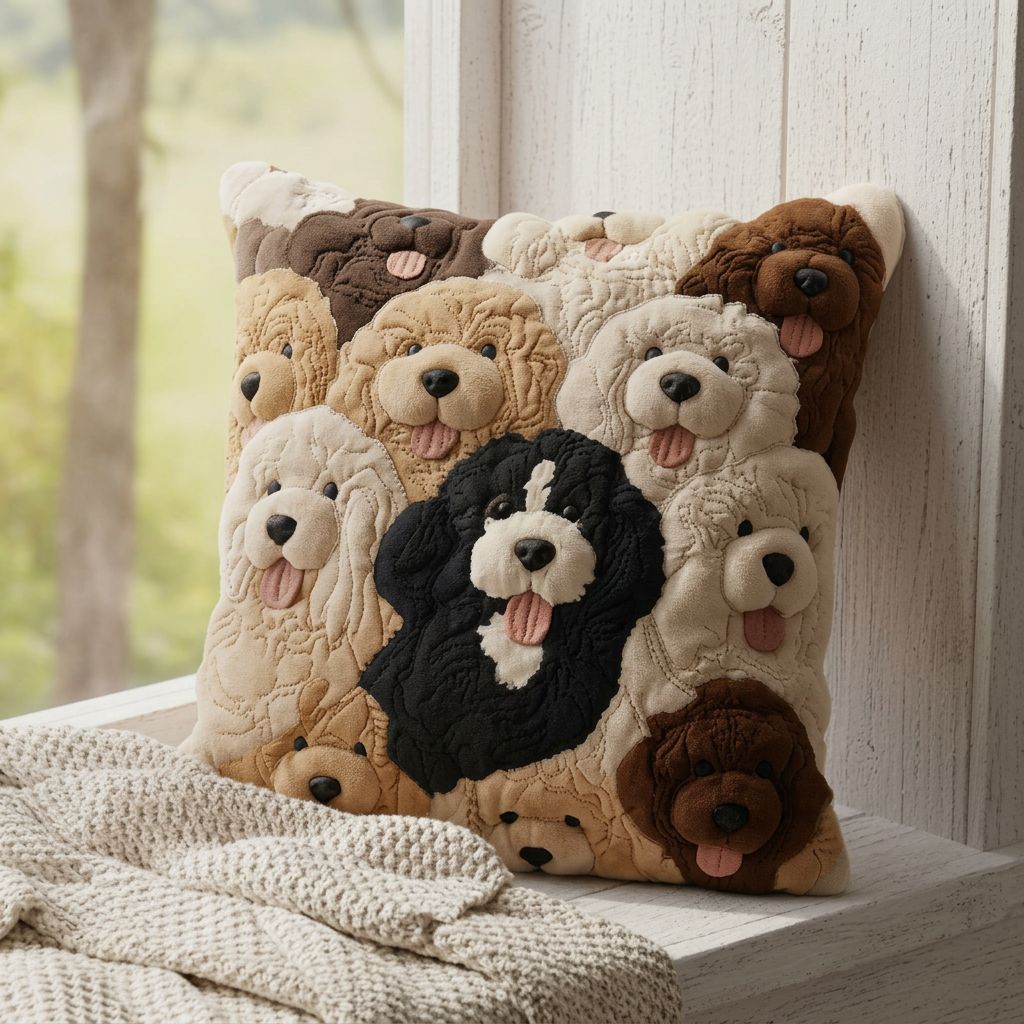 Goldendoodle WJ0303004CL Quilt Pillow Case