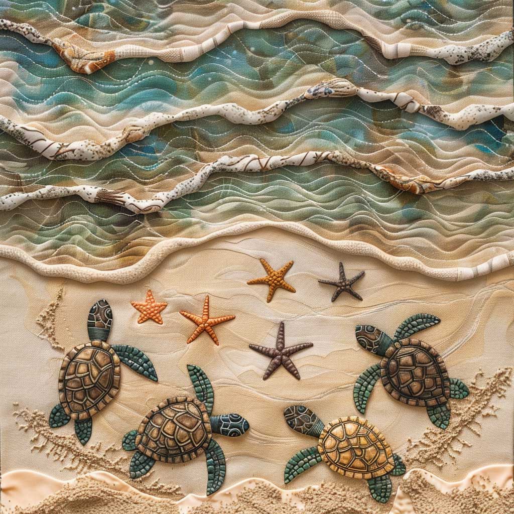 Ocean Journey Turtles XR2707015CL Quilt