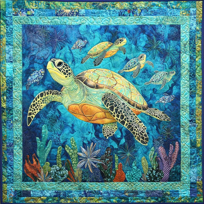 Ocean Turtles XR0608030CL Quilt