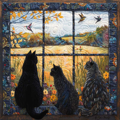 Opening Window And Cats XR1009007CL Quilt