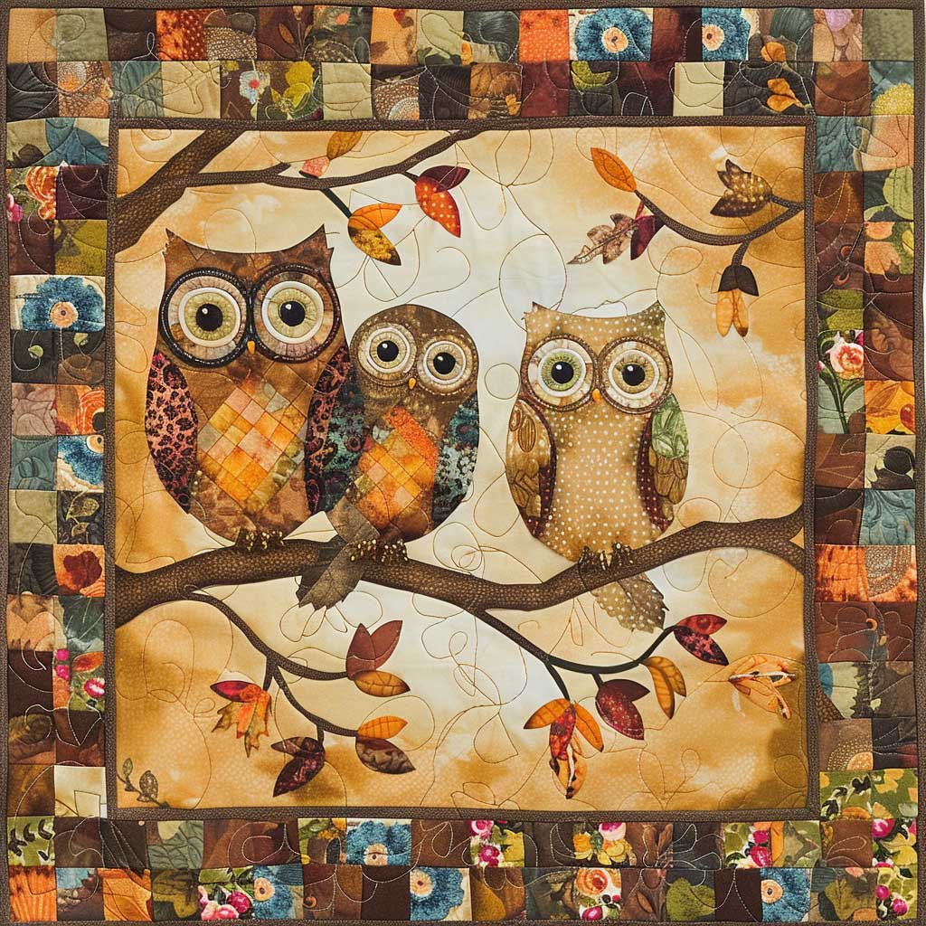 Owl Family WJ0108011CL Quilt