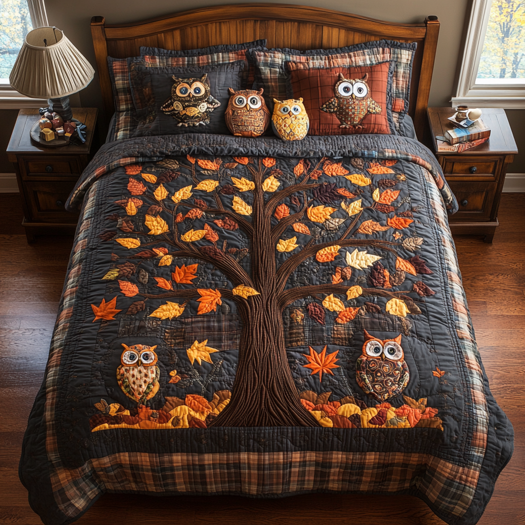 Owl Haven in Autumn YR2201004CL Duvet Cover Set