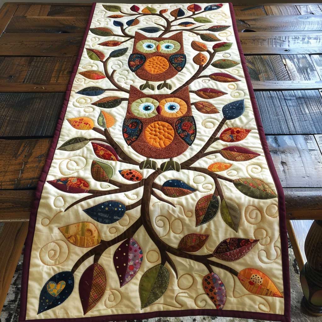 Owls WJ2907049CL Quilted Table Runner