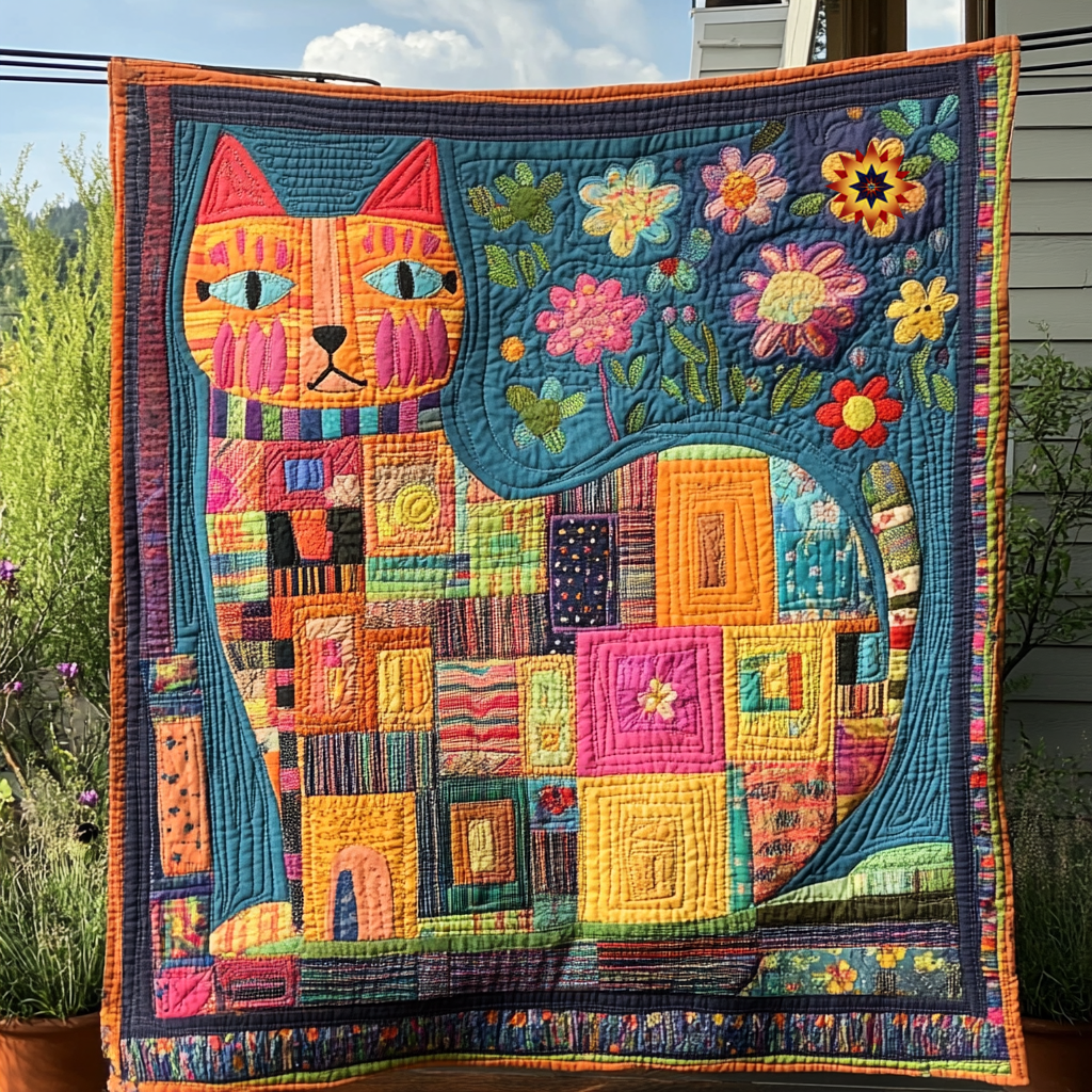 Patchwork Cat WU1812014CL Quilt