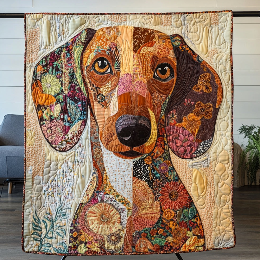 Patchwork Dachshund WU0401060CL Quilt