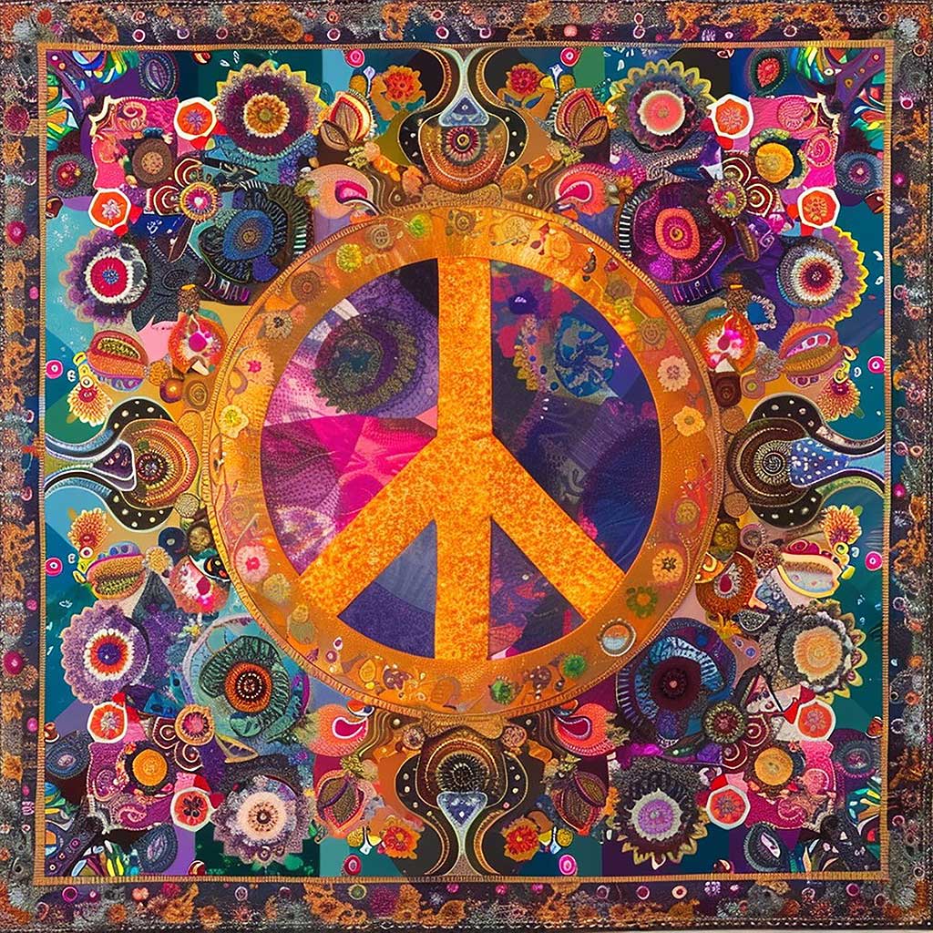 Peace Sign Hippie WM2907001CL Quilt