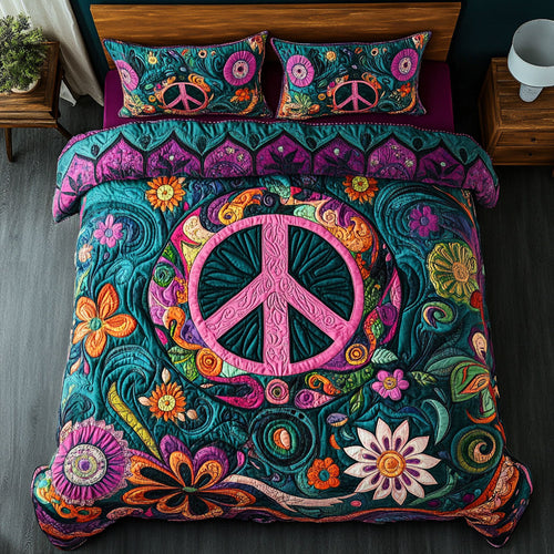 Peace Sign Hippie WX0403038CL Duvet Cover Set
