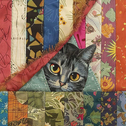 Peeking Cat WJ0108023CL Quilt