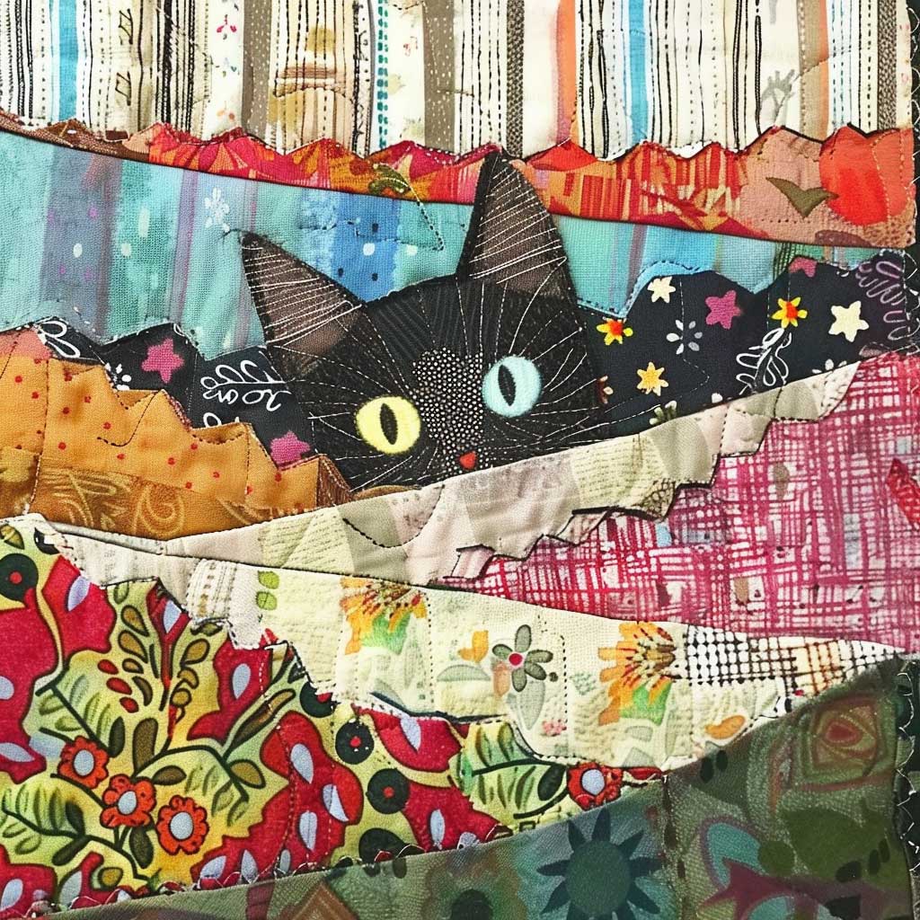 Peeking Cat WJ2707033CL Quilt