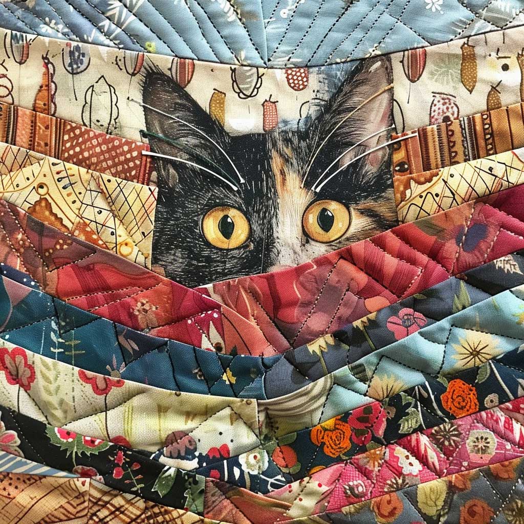 Peeking Cat WJ2907033CL Quilt