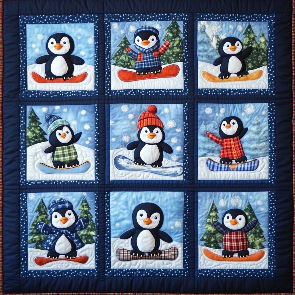 Penguin Skiers XR0508042CL Quilt