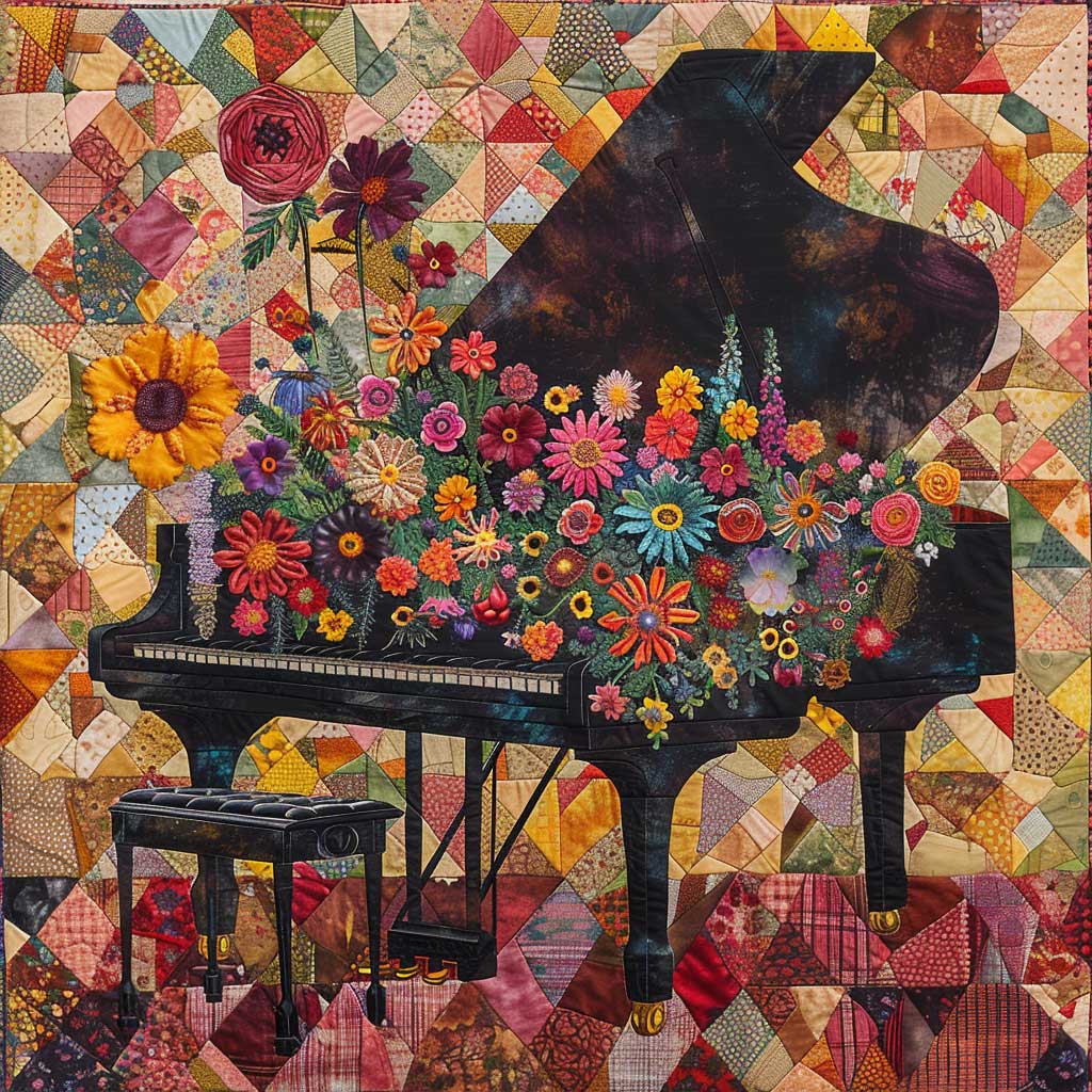 Piano In Garden XR1207002CL Quilt