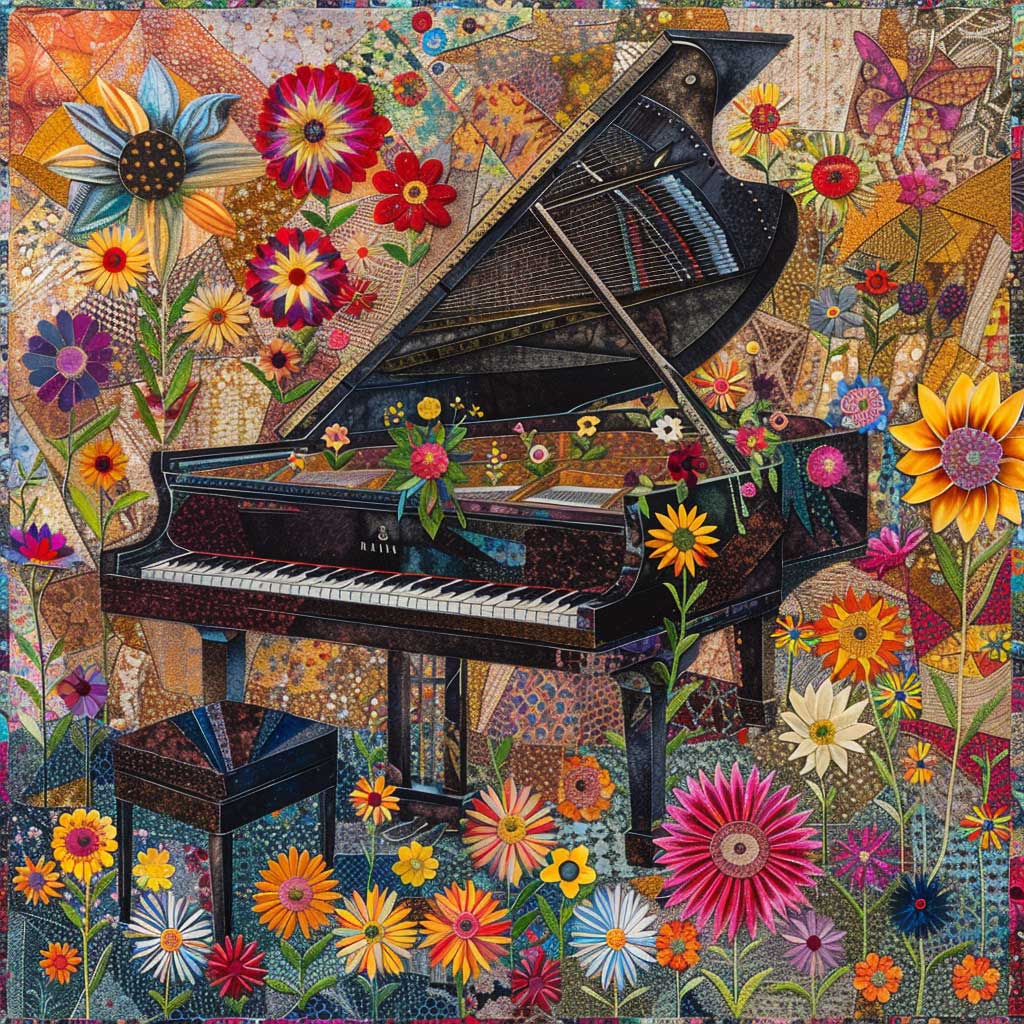 Piano In Garden XR1207003CL Quilt